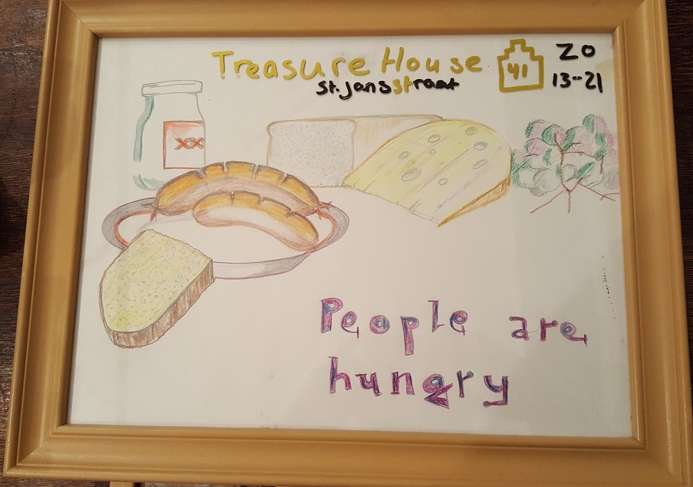 Framed Drawing Treasure House People are hungry