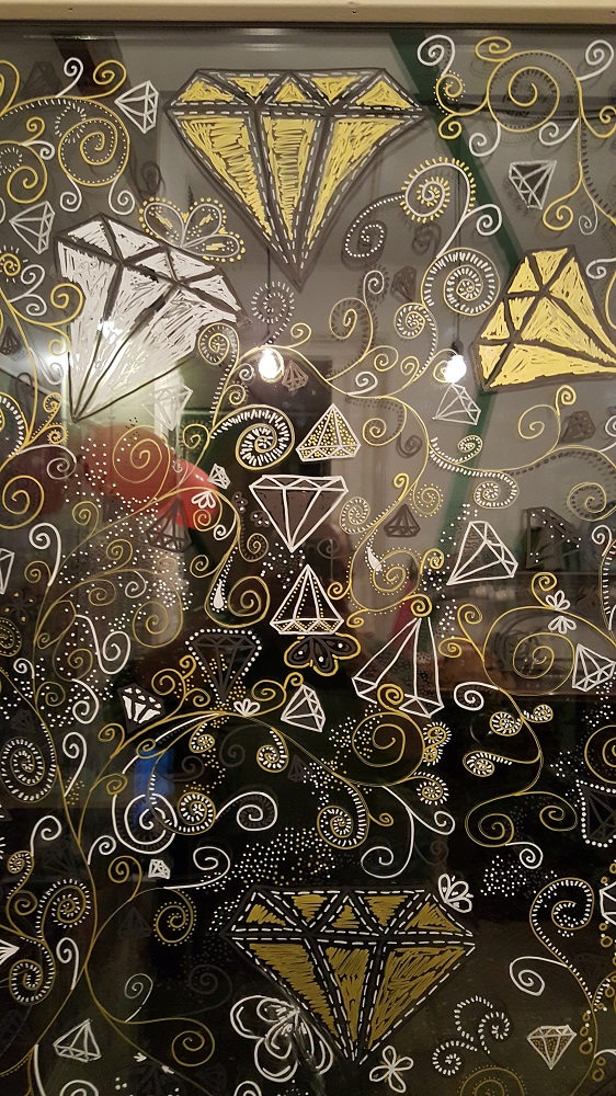 Detail of decorated door window